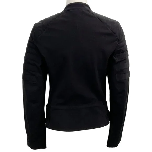 3.1 Phillip Lim Black Cotton Sculpted Moto Jacket - Picture 3 of 4